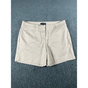 The Limited Womens Beige Chino Shorts Size 6 Mid Rise Flat Front Khaki Tan